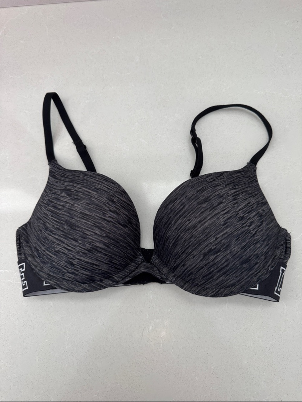 SO Black Heather Push-Up Bra